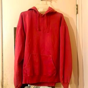 Champion red hooded sweatshirt